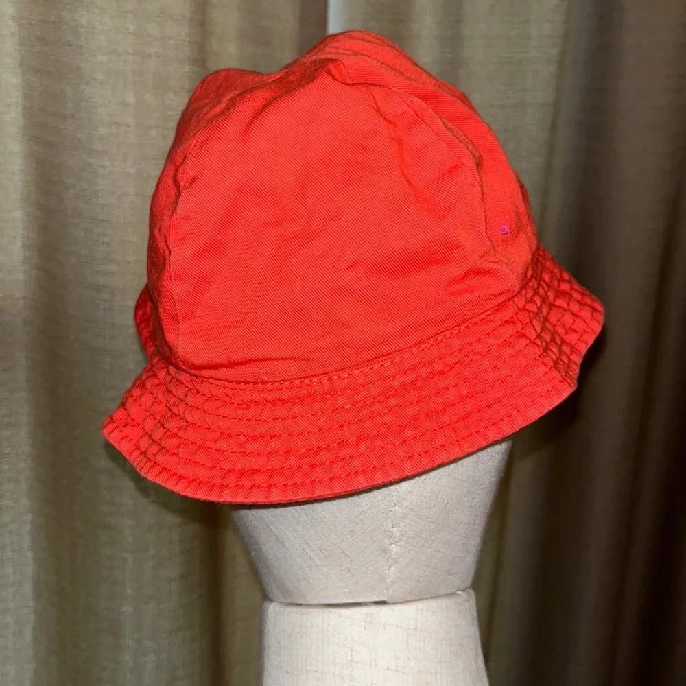 Toddler Boys Zoo Animal Bucket Hat Orange with Elastic Strap